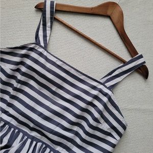 a new day | blue and white striped maxi dress | size: XXL